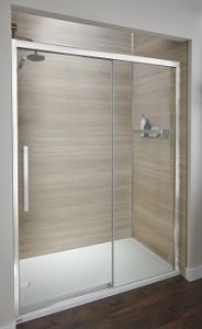 Showcase the Tub-to-Shower bathroom with transparent glass.